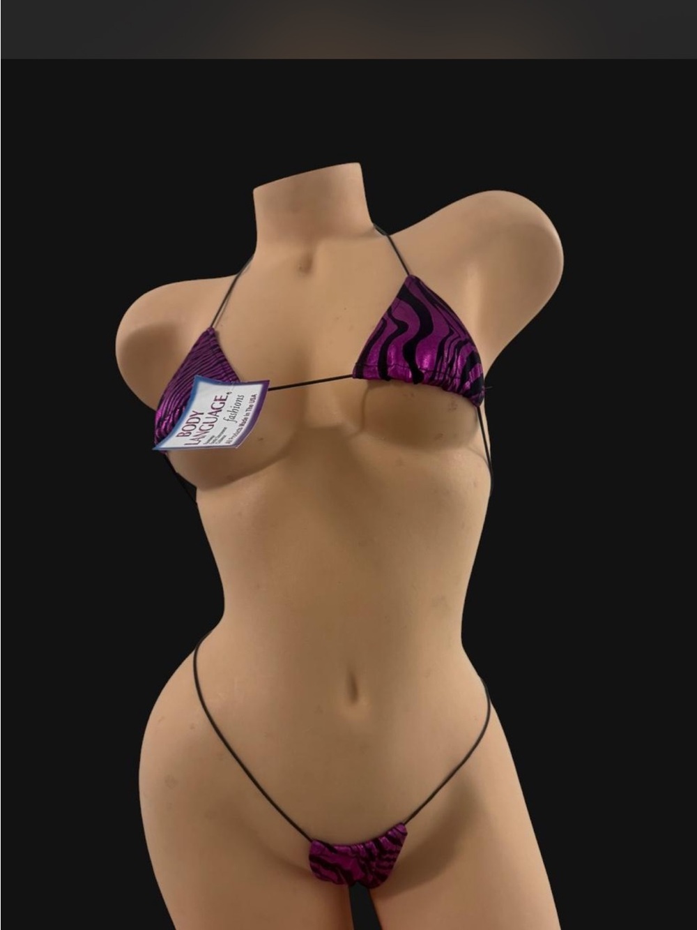 Micro Triangle Purple Zebra String Bikini
